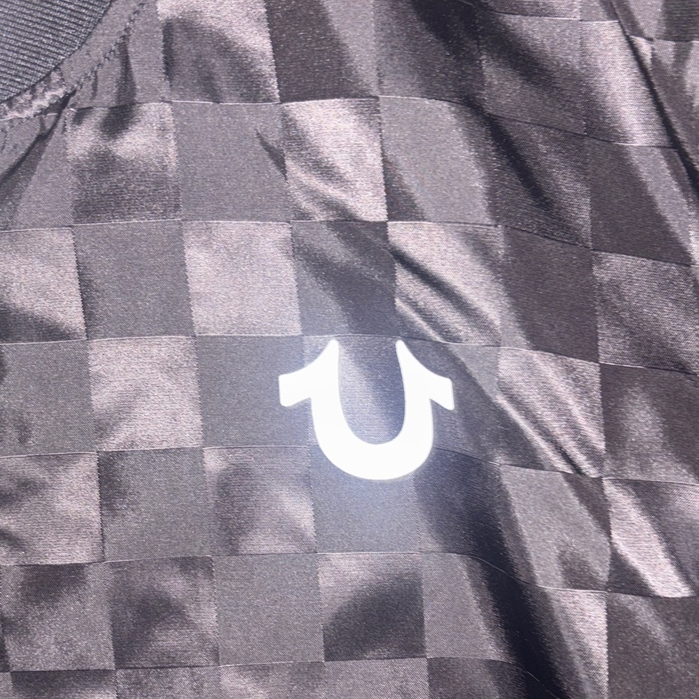 True Religion Black Checkered Bomber Jacket - Picture 2 of 4